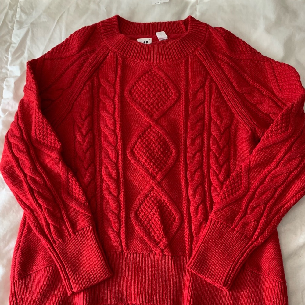 GAP Girls Hi Lo Red Sweater